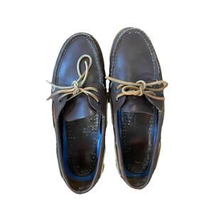 Sperry Top Sider Brown Leather Boat Shoes Men’s Size 10